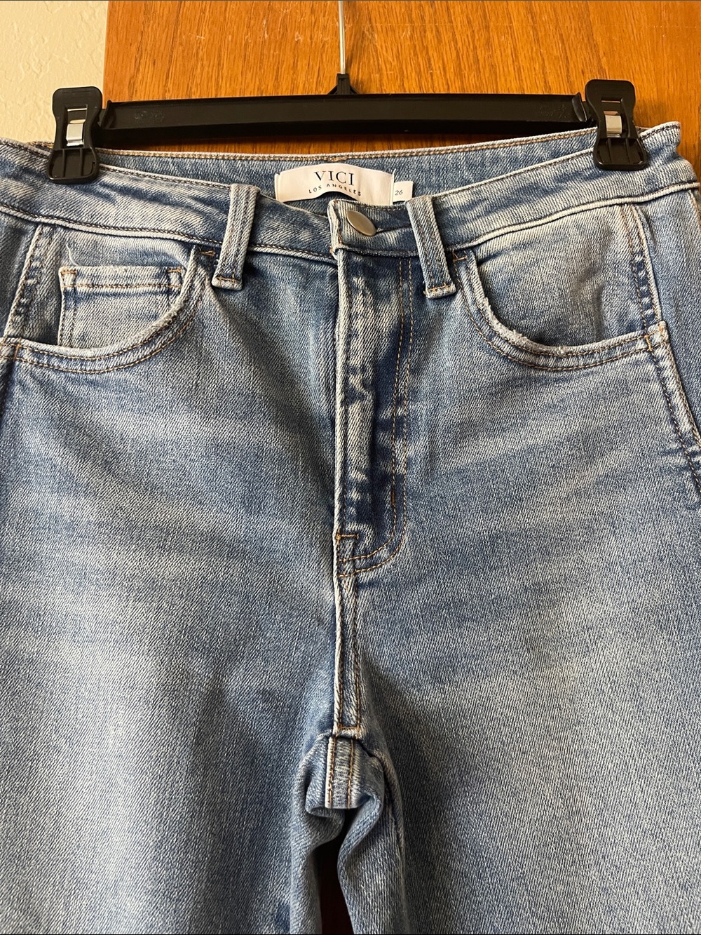 Vici Light Blue Straight Leg Jeans size 26 - Picture 3 of 8